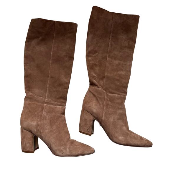 Sam Edelman Hiltin Hai Camel Knee-High Suede Boots 8 - Picture 2 of 10